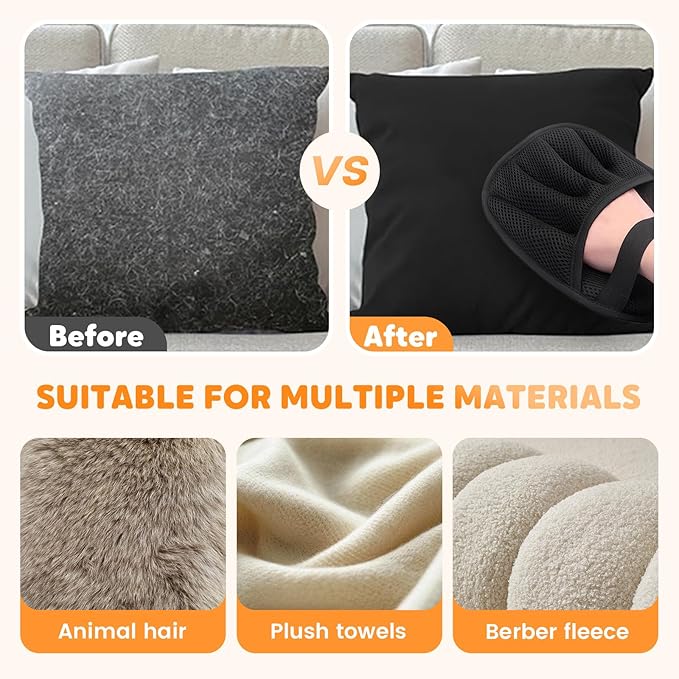 Pet Hair Removal Glove for Cats & Dogs, Reusable Pet Hair Remover Electrostatic Gloves for Couch, Furniture, Carpet