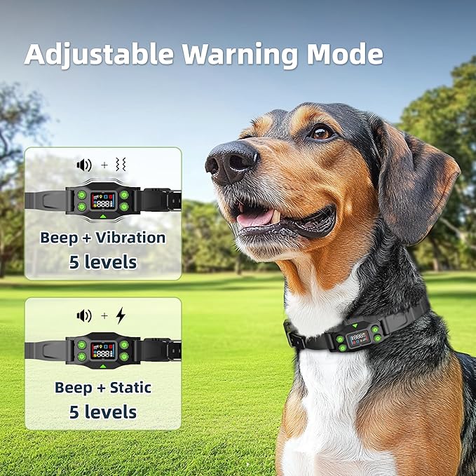Invisible Fence for Dogs GPS Dog Wireless Fence – No Transmitter, No App, IPX7 Waterproof Rechargeable Collar, Adjustable Radius 75–2995 ft, for Medium/Large Dogs, Indoor/Outdoor Use
