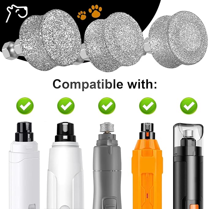 Dog Nail Grinder Replacement Head-Integrated Grinding Head for Casfuy and Most Brands, Highly Efficient, Safe and Durable (3pcs)