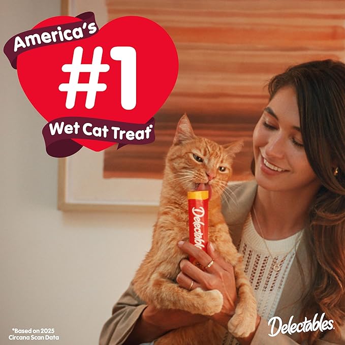 Hartz Delectables Squeeze Up Interactive Lickable Wet Cat Treats for Adult & Senior Cats, Senior Chicken, 32 Count