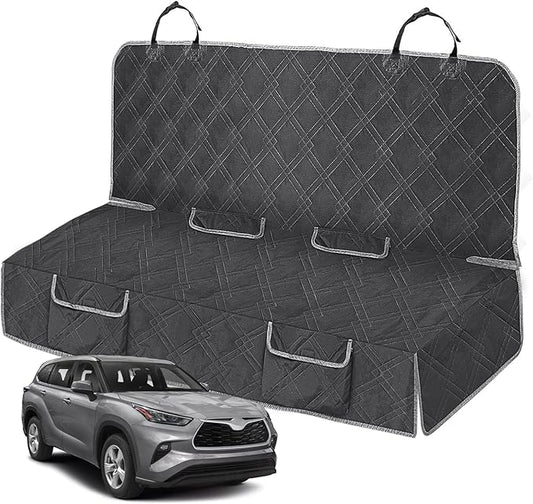 Dog Car Seat Cover Compatible with Toyota Highlander 2013-2024 2025, Waterproof Pet Bench Seat Cover for Back Seat, 600D Heavy Duty Scratch Proof Nonslip Truck Seat Covers for Dogs