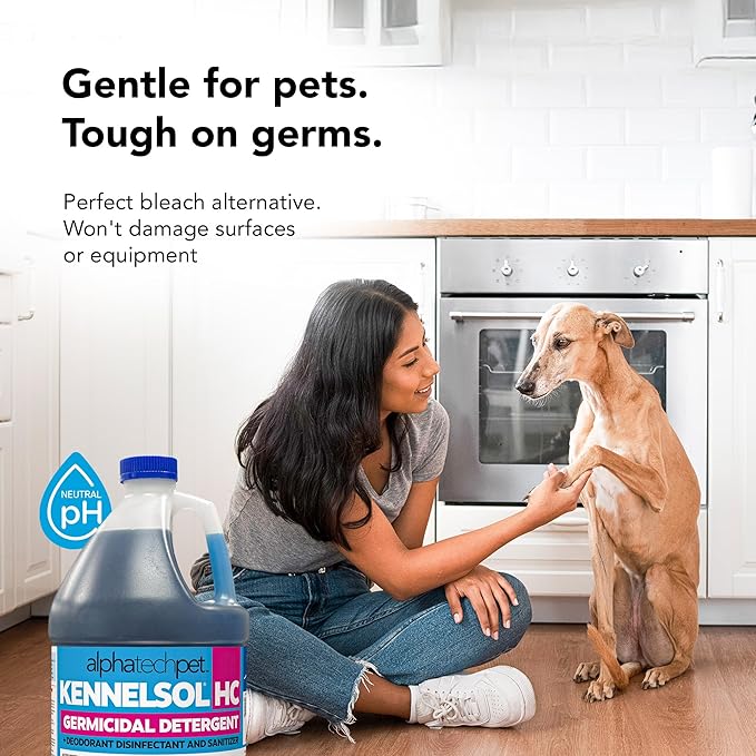 KennelSol HC 1-Step High Concentrated Kennel Cleaner - 1 Gallon Liquid Disinfectant, Effective Against Bacteria and Viruses, Deodorizer by Alpha Tech Pet