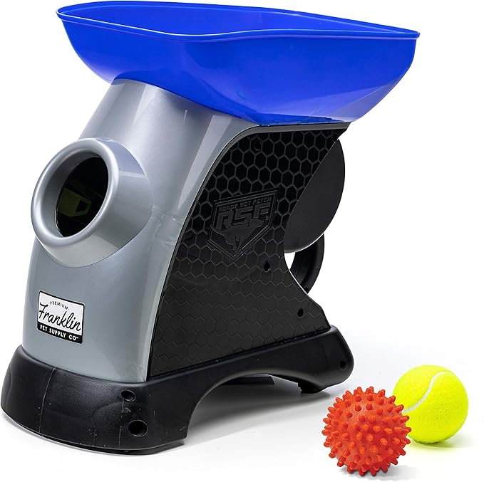 Franklin Pet Supply Co. Ready Set Fetch Automatic Tennis Ball Launcher Dog Toy - Electronic Thrower for Fetch + Playtime - Launches up to 40 Feet - Official Size