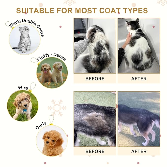 Grooming Dog Slicker Brush for Toy Poodle, Small Doodles & Maine Coon Cats - Best Dog Brush for Cockapoo Cavapoo Maltipoo and Pomeranian - Pet Slicker Brush & Comb Kit for Cats & small Great Pyrenees