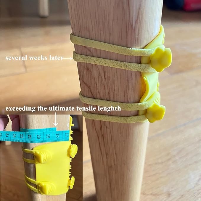 4 Pcs Cat Self Groomer Brush - Adjustable Silicone Pet Grooming & Massage Tool Face Itch Relief Scratching Hair Scrubber Table Leg Dual Strap Design for Cats & Dogs (Yellow)