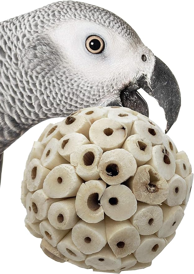 Bonka Bird Toys 1214 Pk3 All-Natural Sola Atta Balls, 3-Pack, 2" Diameter, Soft and Lightweight Chew and Foot Toys for Birds, Small Pets, and DIY Crafts, Safe for Parrots, Parakeets, and Cockatiels