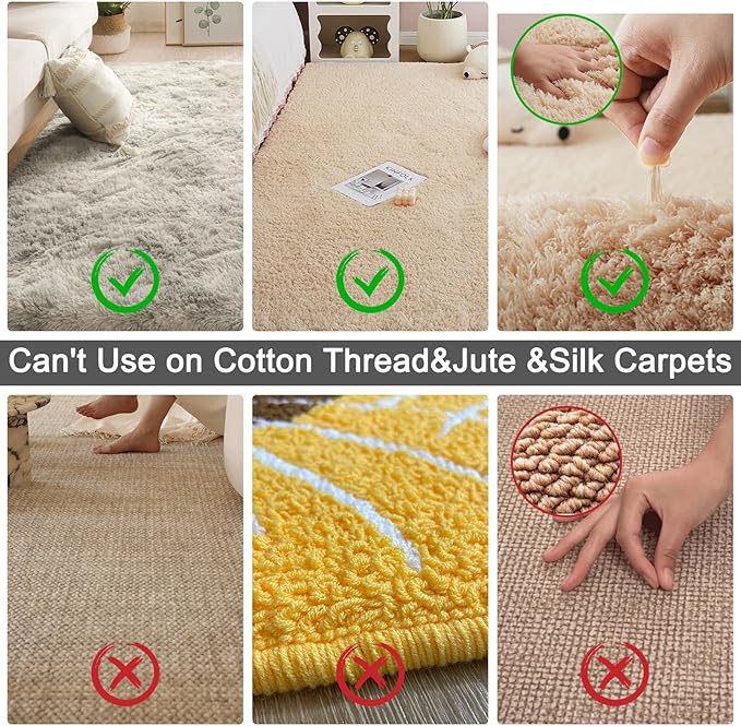 Carpet Rake for Pet Hair Removal - Reusable Pet Hair Remover, 60” Adjustable Long Handle Cat Dog Carpet Rake Scraper with Patented Design, Dog Hair Rake Brush for Rugs, Mats, Couch