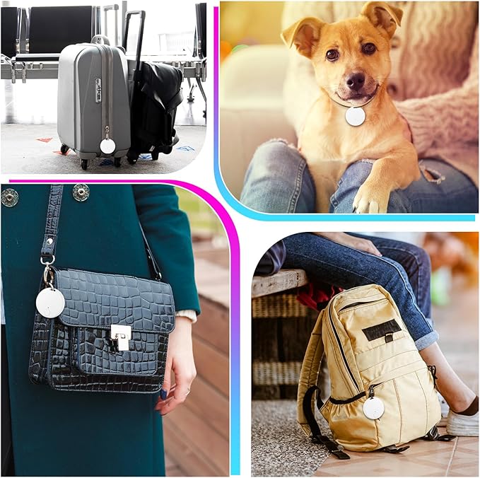 Konohan 5 Packs Portable GPS Tracking Mobile Tracking Anti Loss Smart Device Key Finder Locator GPS Finders Tracker Device for Pets Dog Cat Wallet Keychain Luggage, Alarm Reminder(White)