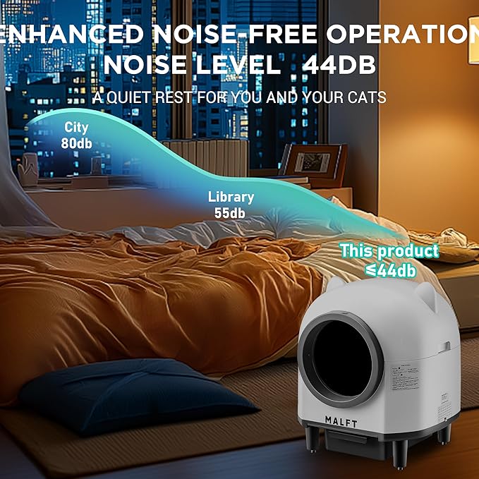 90L Self-Cleaning Litter Box – WiFi Connected Automatic Cat Litter Box, Silent Night Mode, Child & Pet Safe, Works for Multiple Cats (Comes with Anti-Slip Mat & Waste Bags)