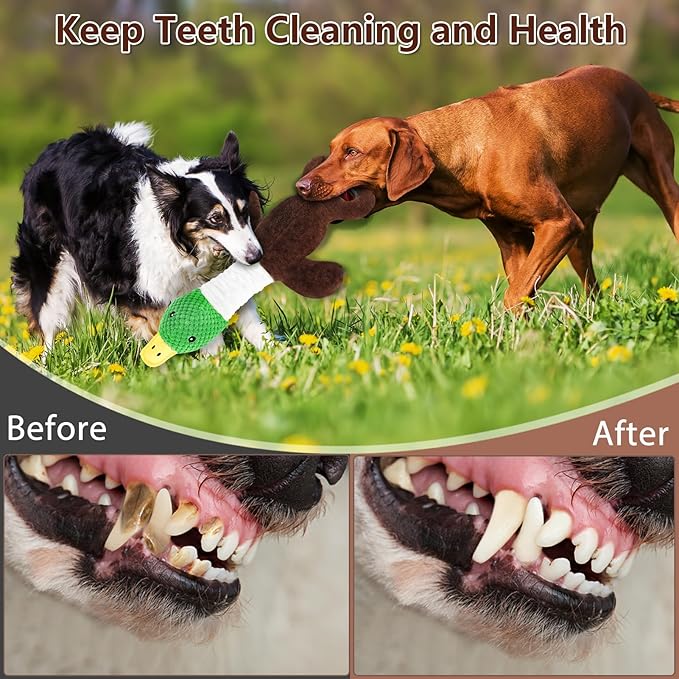 Plush Dog Toys for Large Dogs, Duck Stuffed Squeaky Dog Chew Toy with Crinkle Paper, Interactive Pull Puppy Toys - Tug of War Dog Toys for Big Medium Samll Dog