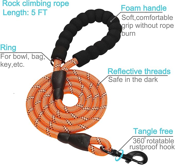 haapaw 2 Packs Martingale Dog Collar with Quick Release Buckle Reflective Dog Training Collars for Small Medium Large Dogs (Collar+Leash, S Neck 12"-13", Orange, 1+1 Packs)