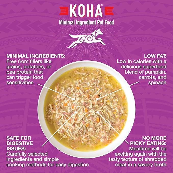 KOHA Pure Shreds Chicken and Beef Entrée for Dogs, 12.5oz Cans (Pack of 12)