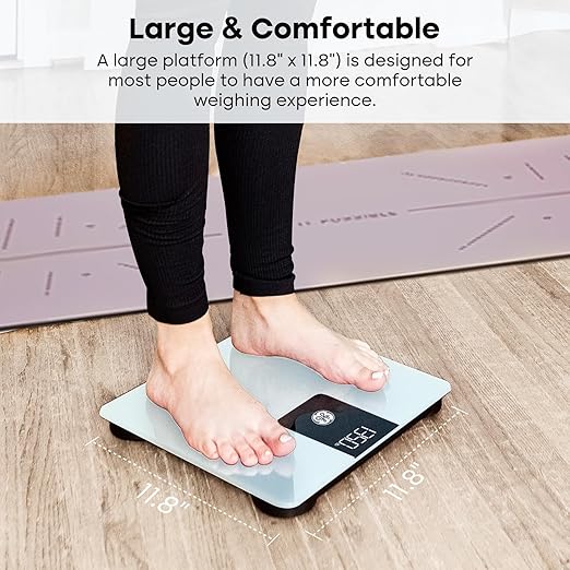 GE Scale Body Weight Bathroom: 500lb BMI Weight Scales for People Accurate Bluetooth Weighing Device Digital Electronic Weigh Machine White