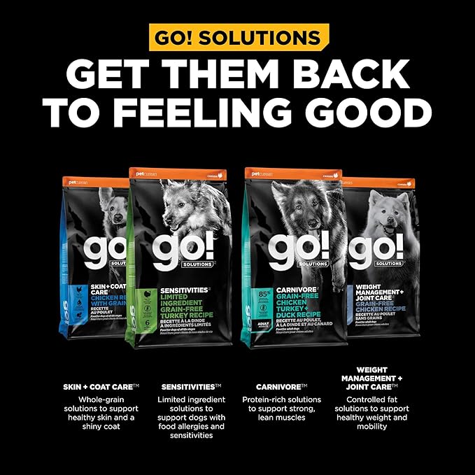 Go! Solutions Digestion + Gut Health, Dry Dog Food, Chicken Recipe with Ancient Grains, 22 lb Bag