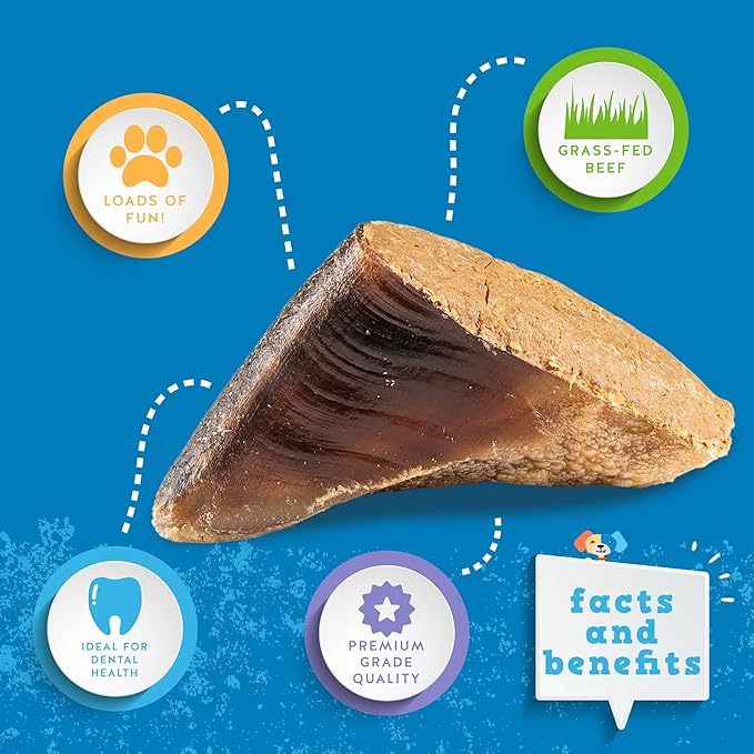 Jack&Pup Filled Cow Hooves for Dogs, Cow Hoofs for Dogs, Natural Dog Chews, Stuffed Bones (Peanut Butter Flavor) 5 Pack