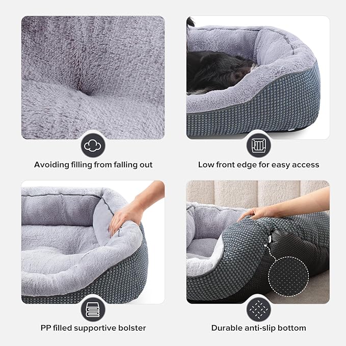 INVENHO Dog Bed Medium Size, Orthopedic Warming Soft Calming Sleeping Durable with Anti-Slip Bottom
