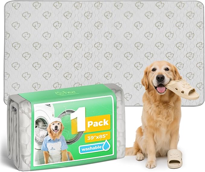 FXW Washable Pee Pads for Dogs, Puppy Pads with Super Absorbent, Specifically Designed for FXW Rollick/Homeplus 24inch 8 Panels Dog Playpen, 85" × 39" Rectangle, Khaki, 1 Pack