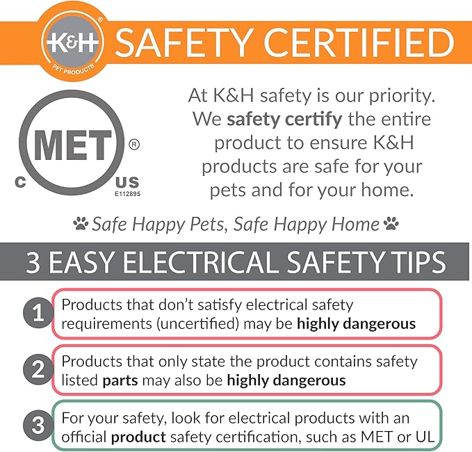 K&H Pet Products Heated Extreme Weather Outdoor Kitty Pad, Waterproof Heated Cat Mat, Pet Warmer for Outside Feral Cat Houses, Indoor Outdoor Warming Pet Mat - Small 12.5x18.5in Black 40W