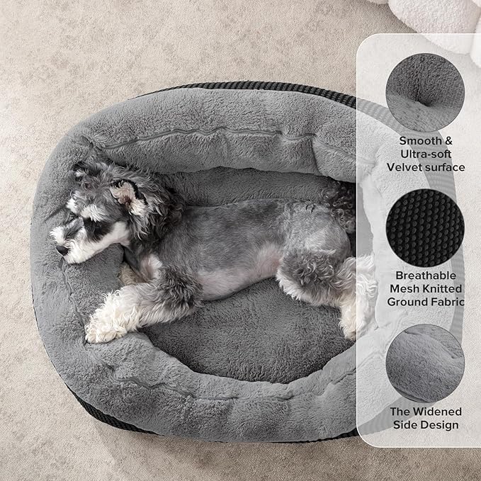 INVENHO Large Dog Beds Large Sized, Washable Orthopedic Warming Soft Sleeping Durable with Anti-Slip Bottom