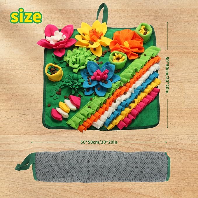 Snuffle Mat for Dogs - Christmas Dog Interactive Puzzle Toy for Mental Stimulation, Anxiety Relief & Slow Feeding, Fun Enrichment for Small/Medium Puppy & Cats