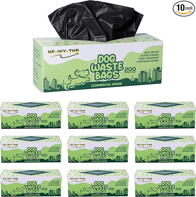 Dog Waste Bags 2000 Count - Thick, leakproof, tear-resistant replacement poop bags for outdoor dispensers