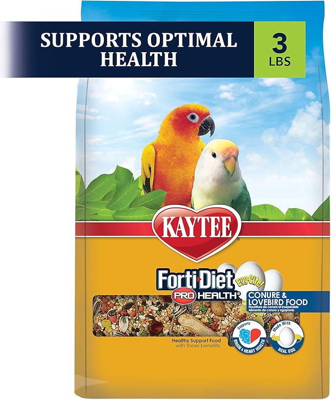 Kaytee Forti-Diet Pro Health Egg-Cite Pet Conure & Lovebird Food, 3 Pound