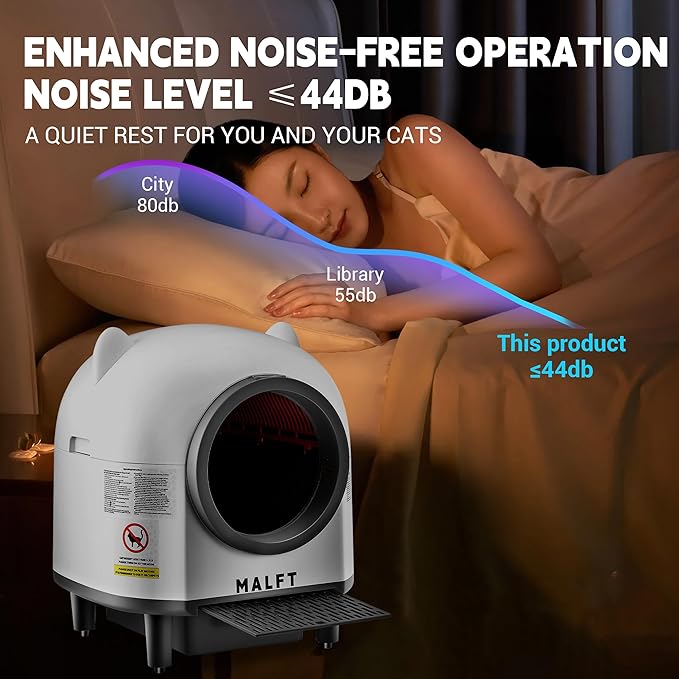 Automatic Cat Litter Box 90L, Self-Cleaning Litter Box - WiFi/Smart APP Control, Night Mode, Anti-Pinch Safety System for Multiple Cats, Includes Premium Mat & Waste Bags