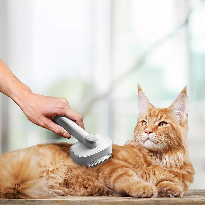 3 in 1 Cat Brush, Pet Brush for Cat Dog Long Short Haired, with Shower Combo, One Click Pet Hair Removal Comb for Small Animals Shedding & Grooming