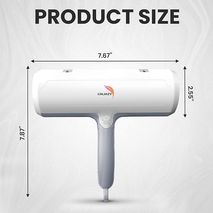 CALMZY Pet Hair Removal Tool, Reusable Lint Roller for Pet Hair, Dog Hair Remover Couch for Cleaning Rug, Carpet, Bed, Cat Hair Remover & Updated 2025, Pet Hair Remover Roller (Grey & White)