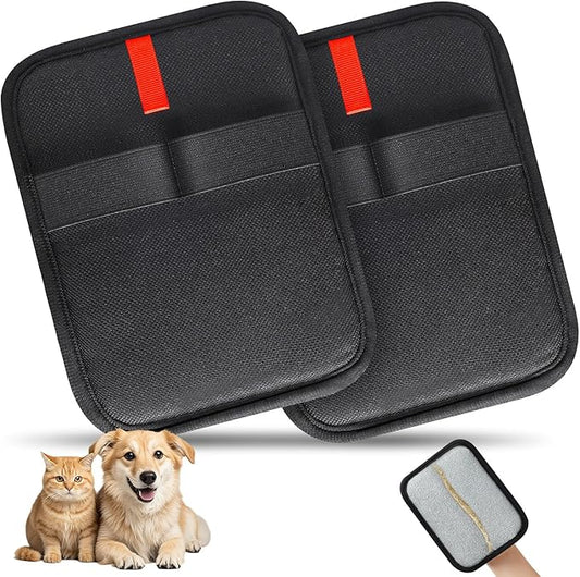 2 Pcs Static Pet Hair Removal Gloves, Reusable Electrostatic Pet Cat Dog Hair Remover Grooming Gloves Brush Tool for Couch, Furniture, Carpet, Car Seat