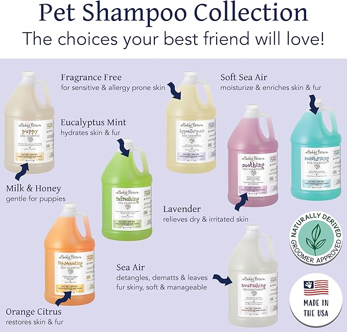 Bobbi Panter Hypoallergenic Dog Shampoo 1 Gal., Dye & Fragrance-Free, Paraben-Free, pH Balanced, Tear-Free, Aloe Vera & Honey Extract, Made in USA, Concentrated 30:1, Made in The USA