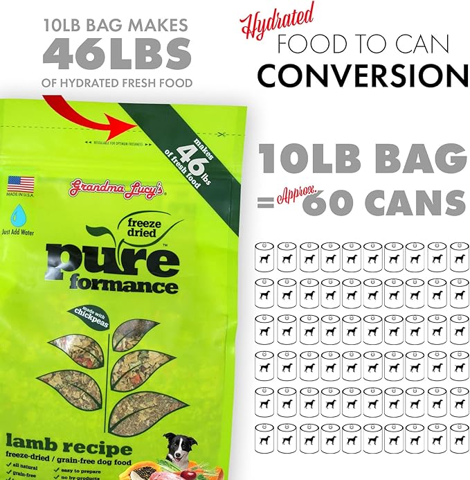 GRANDMA LUCY'S 844214 Pureformance Grain Free Lamb Food for Dogs, 10-Pound