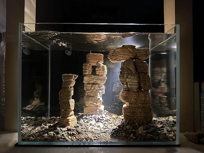 11lb Nature Small Thousand Layer Stone Aquarium Rocks, Aquarium Stones for Fish Tank aquascaping Rocks