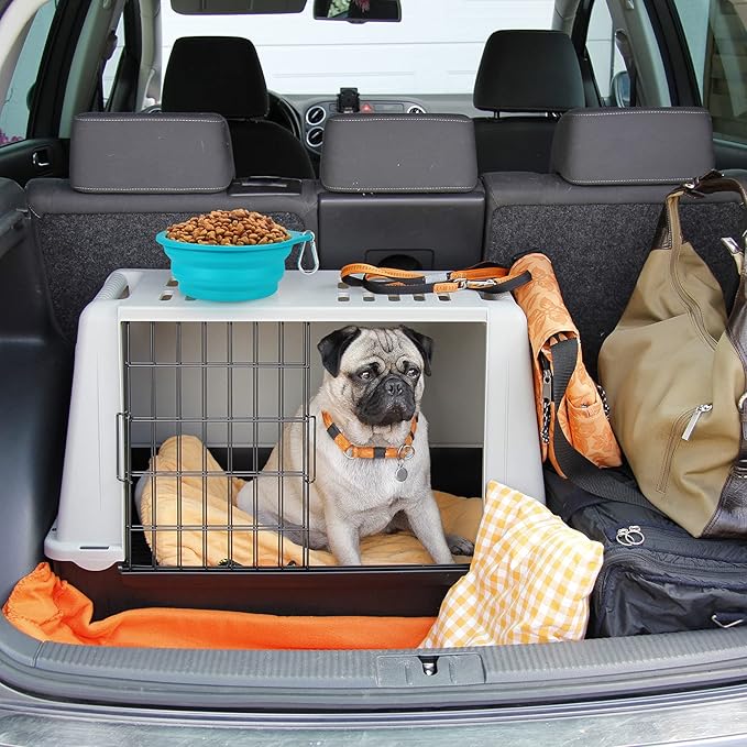 SLSON 2Pack Collapsible Dog Bowl,Integrated Molding Travel Bowl No Plastic Rim Pet Feeding Bowls for Walking Traveling Outdoors,600ML (Light Blue+Light Green)