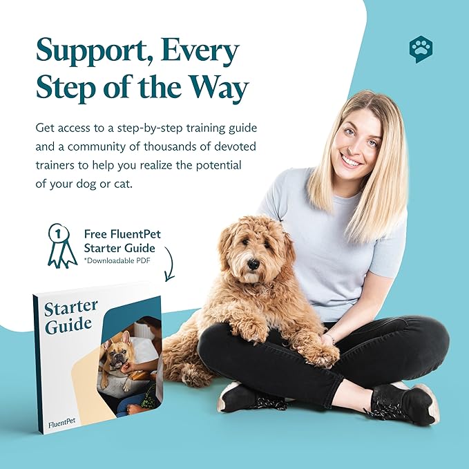 FluentPet Speak Up Button 6 Pack with Clearer Upward-Facing Sound- 6 Recordable Buttons with Batteries Included & Premium Audio for Dogs & Cats - Easy-to-Press Training Dog Buttons for Communication