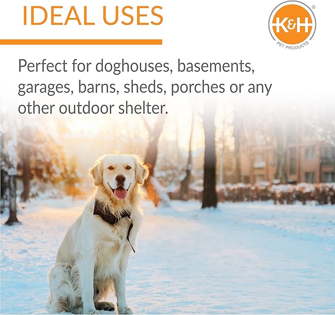 K&H Pet Products Lectro-Kennel Heated Outdoor Dog Pad, Durable Rigid ABS Plastic Waterproof Heated Pad for Dog & Cat Houses Outdoor, Washable Cover, Safety Listed - Small 18.5 X 12.5in Black 40W