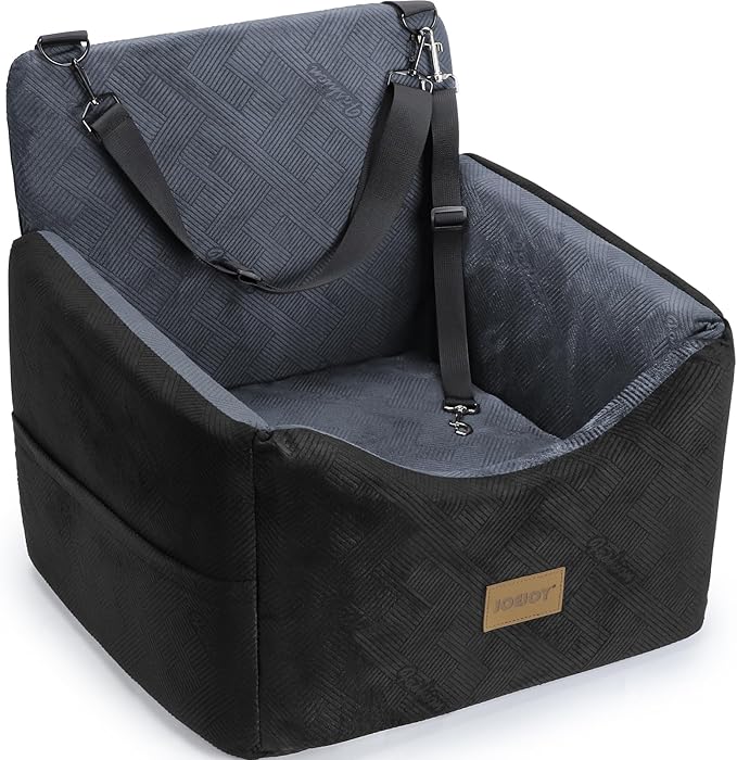 JOEJOY Dog Car Seat for Small/Medium Dogs, Memory Foam Dog Booster Seat with Washable Cover, Travel Safety Pet Car Seat with Storage Pockets for Dogs up to 35 lbs
