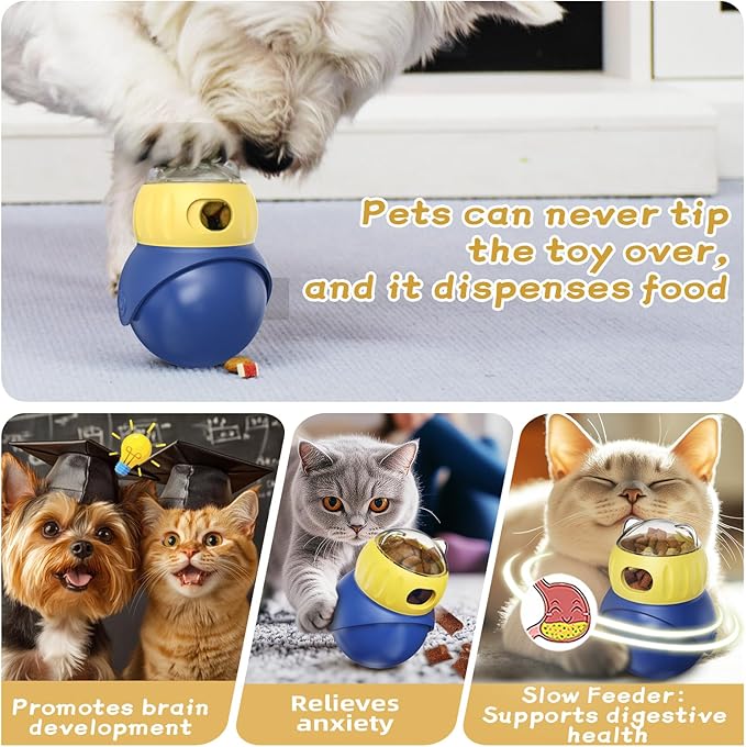 Interactive Dog Toy-Dog Treat Toys/Cat Food Feeder, Pet Indoor Exercise Swinging Nonpareil Feeder for Cats, Dogs
