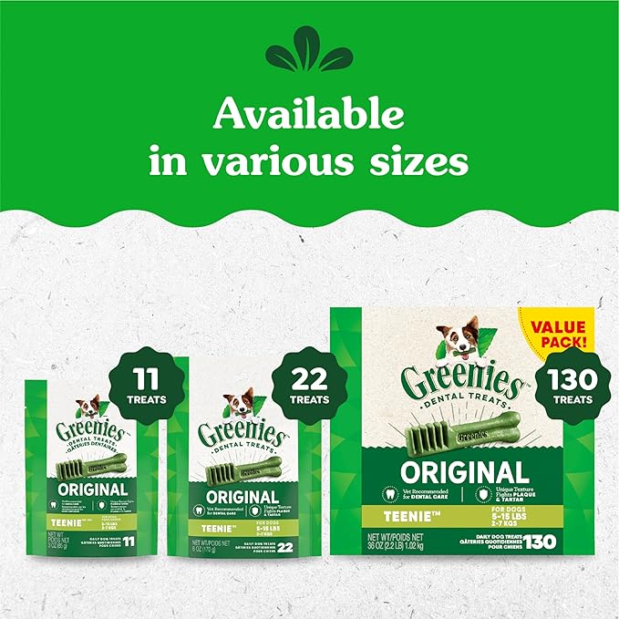 Greenies Original Teenie Dental Dog Treats, 54 oz. Pack (192 Treats)