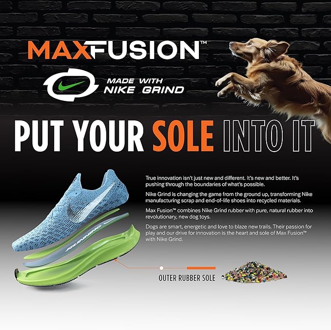 Max Fusion with Nike Grind, Tug of War Dog Toy for Chewers – XL Chew Toys for Large Dogs, Interactive Outdoor Puppy Toy for Teething, Play, Enrichment, Training & Dental Health
