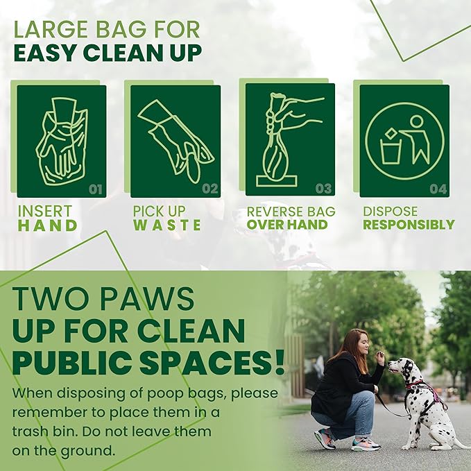 Dog Waste Bags 200 Count - Thick, Plastic, Leakproof, and Tear ResistantReplacement Dog Poop Bags Rolls for Outdoor HOA and state parks