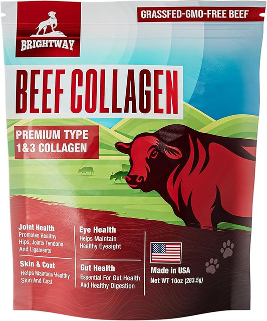 Grass fed Collagen for Dogs - Supports Health Skin & Coat, Hip, Joint Care & Cartilage Support + Skin Health and Mobility, 100% All Natural Collagen