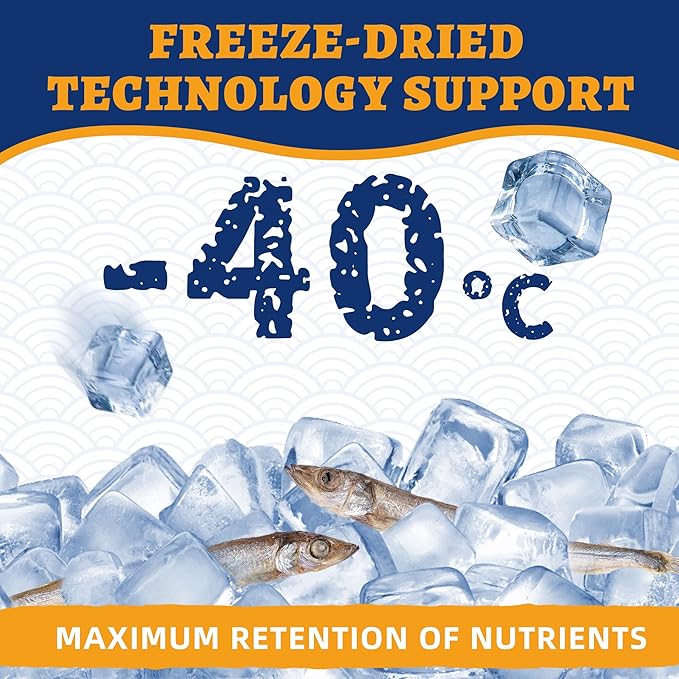 Just Try 10.58 oz Freeze Dried Cat & Dog Treats Raw Dried Capelin Fish Single Ingredient High Protein Training Treats Pet Snacks Omega 3 for Skin Coat Health