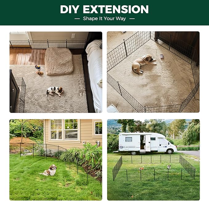 FXW MiniPaws Unleashed Dog Playpen for Yard & RV Camping, Expandable 24-inch 6 Panels for Puppies and Small Dogs, Portable for Indoor and Outdoor Use