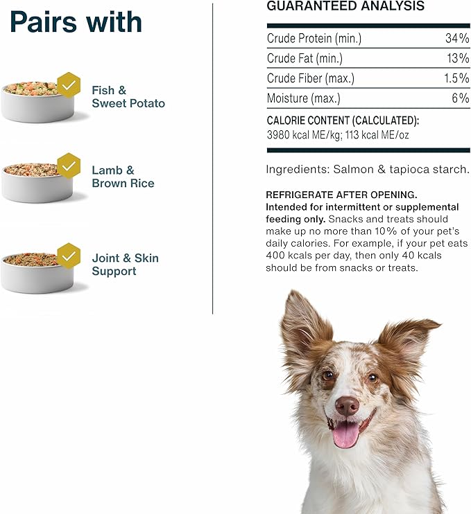 JustFoodForDogs Limited-Ingredient Healthy Dog Treats, Salmon Bark, Made in The USA, 5 oz