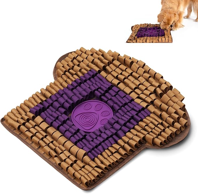 Snuffle Mat for Dogs Toast PB&J, Large Dog Snuffle Mat 21” x 23”, Plush Enrichment Toy Slow Feeder Mental Health to Keep Them Busy, Machine Washable, Snuffle Mat for All Breeds Sizes