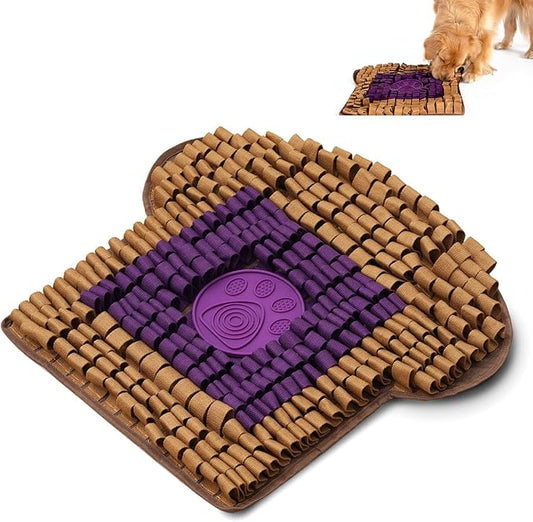 Snuffle Mat for Dogs Toast PB&J, Large Dog Snuffle Mat 21” x 23”, Plush Enrichment Toy Slow Feeder Mental Health to Keep Them Busy, Machine Washable, Snuffle Mat for All Breeds Sizes