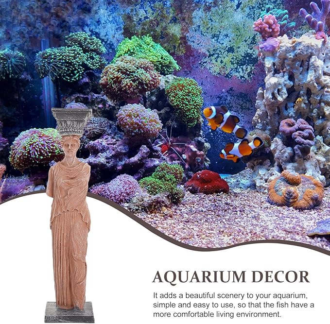 Fish Tank Decoration Aquarium Decor, 8.258" Resin Aquarium Goddess Statue,Fish Tank Decor, Aquarium Landscape Decoration Resin Goddess Statue Suitable for Fish Tanks Swimming Pool