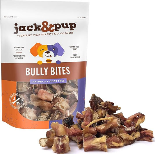 Jack&Pup Bully Bites (2 LB Bag), Small Bully Sticks for Small Dogs, 1-3 Inch Bully Chews for Puppies, Seniors and Smaller Dogs