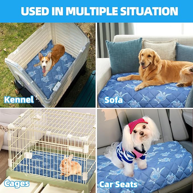 Homimp Dog Cooling Mat,19.5" x 27.5" Thicken Self-Cooling Mat for Dog&Cat,Internal Waterproof& Endothermic,Washable Pet Ice Cool Pad Blanket,Pet Sleeping Pad for Indoor Outdoor in Summer, Non-Toxic